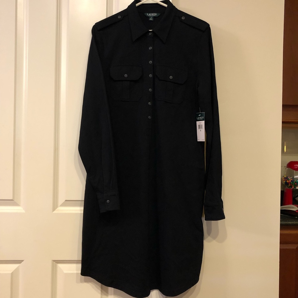 Brand New Cotton Ralph Lauren Black Dress with Tags